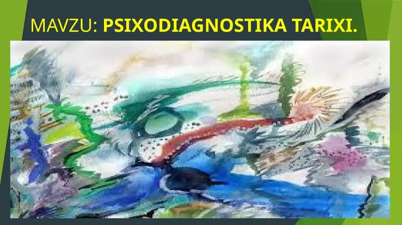 PSIXODIAGNOSTIKA TARIXI
