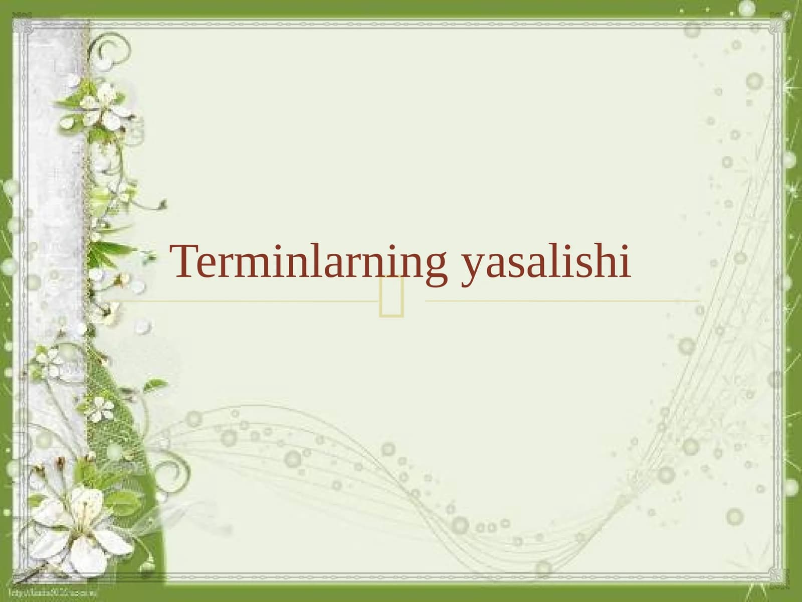 Terminlarning yasalishi