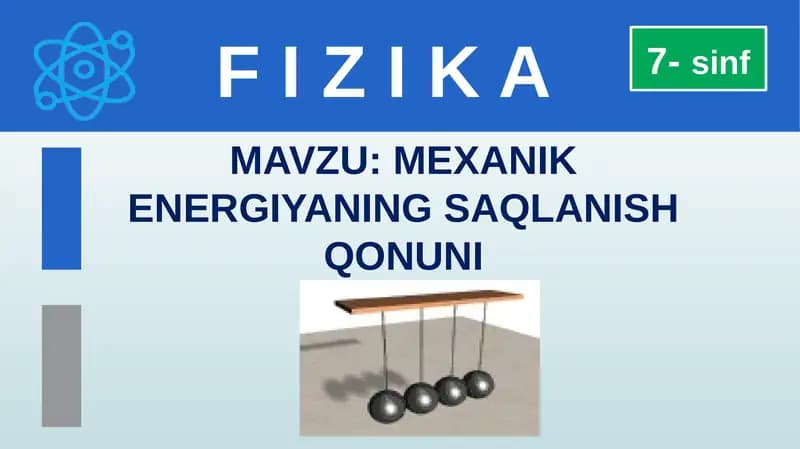 Mexanik energiyaning saqlanish qonuni