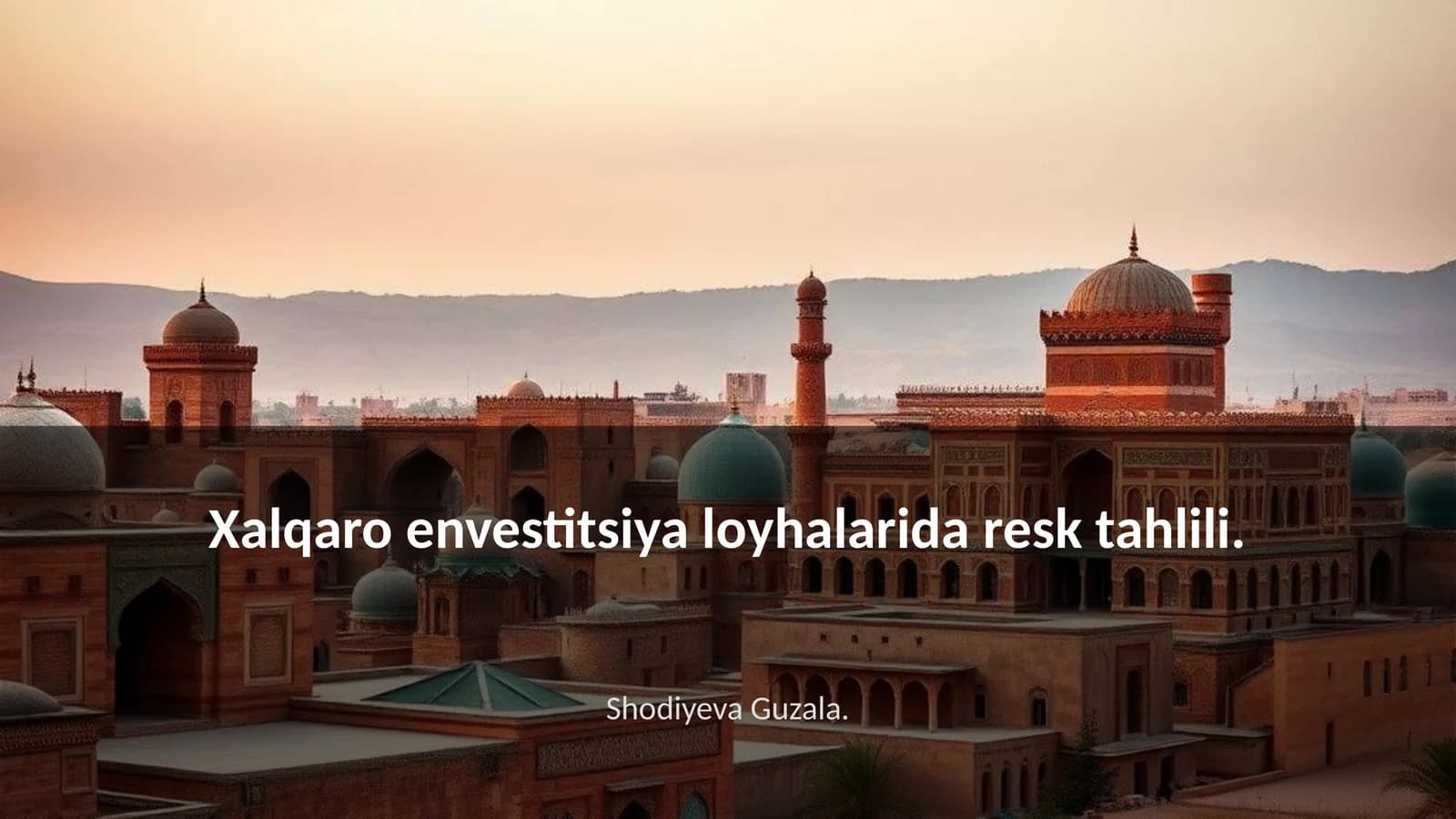 Xalqaro envestitsiya loyhalarida resk tahlili