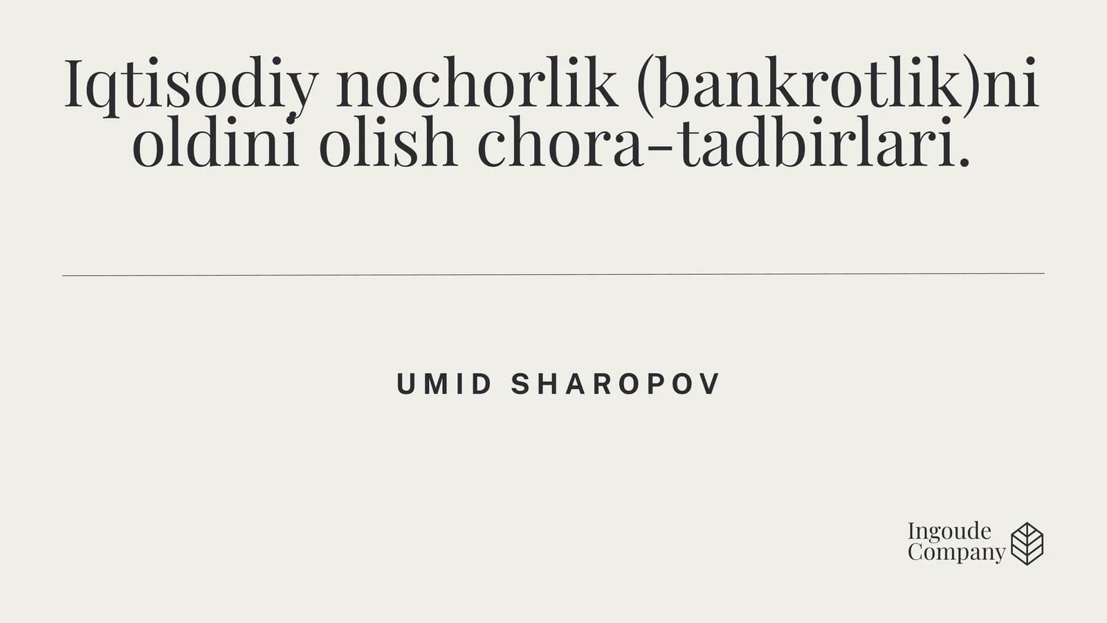Iqtisodiy nochorlikni tushuntirish