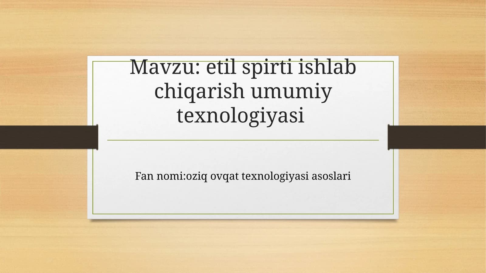 etilspirti ishlab chiqarish umumiy texnologiyasi