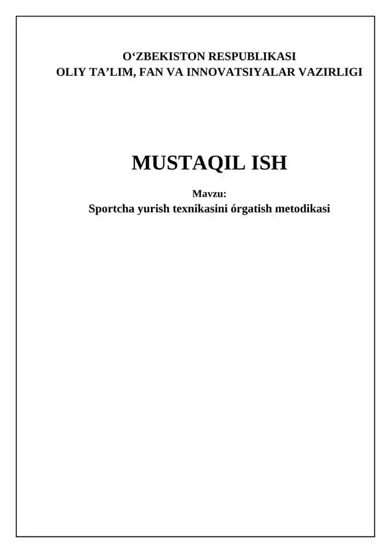 Sportcha yurish texnikasini órgatish metodikasi