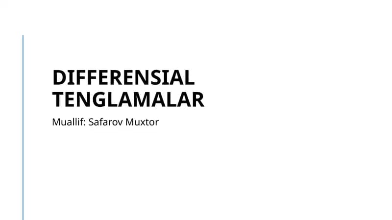 Differensial Tenglama