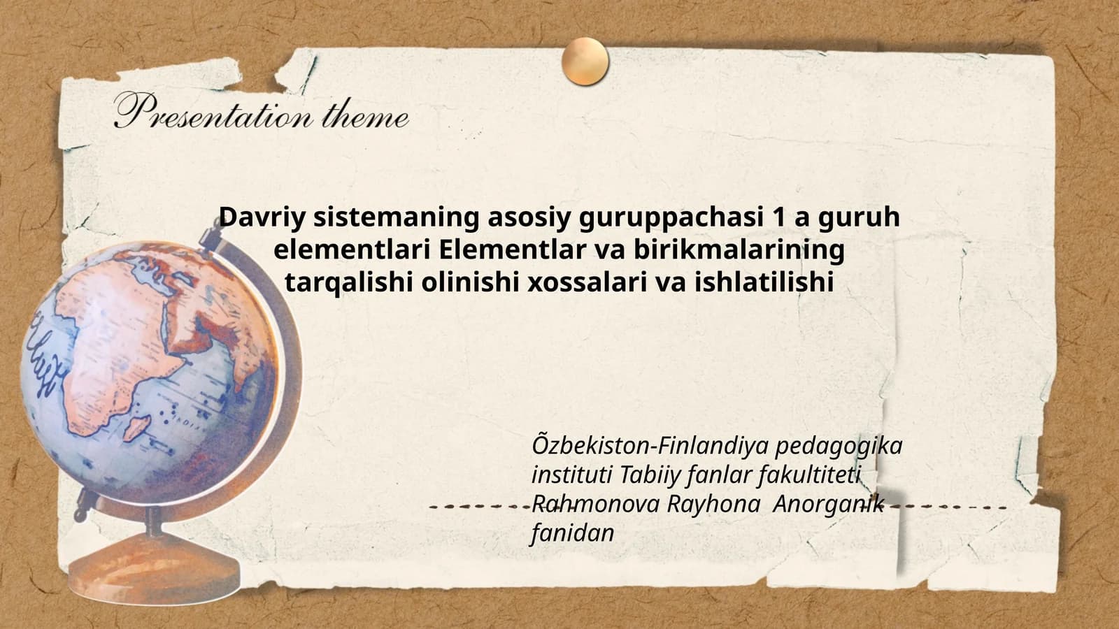 Elementlar va birikmalarining tarqalishi