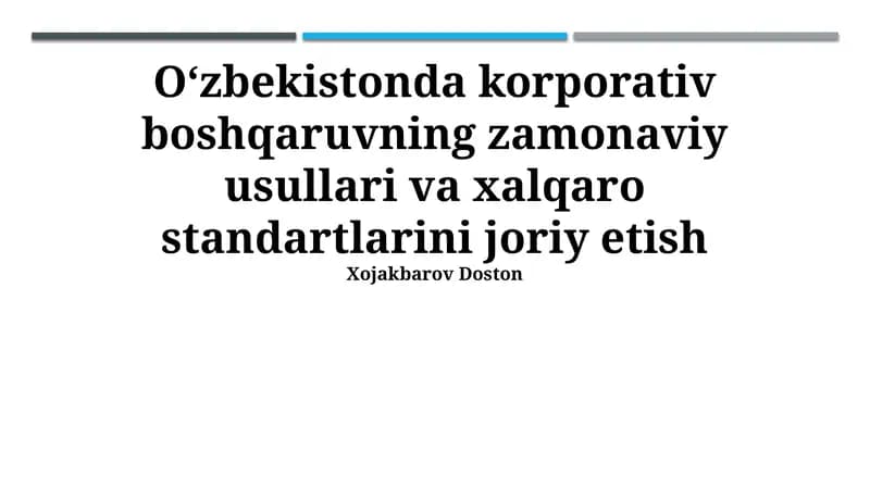 G20/OECD Korporativ boshqaruvning yaxshi amaliyotlari