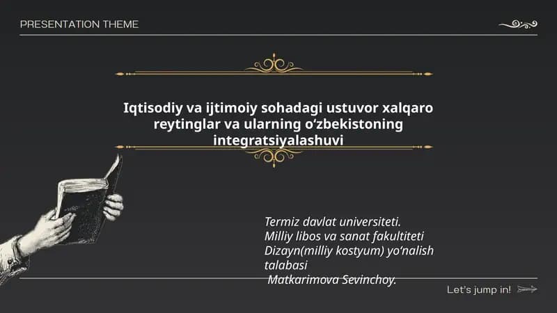 Dizayn (milliy kostyum) yoʻnalish talabasi