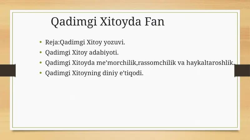 Qadimgi Xitoyda Fan