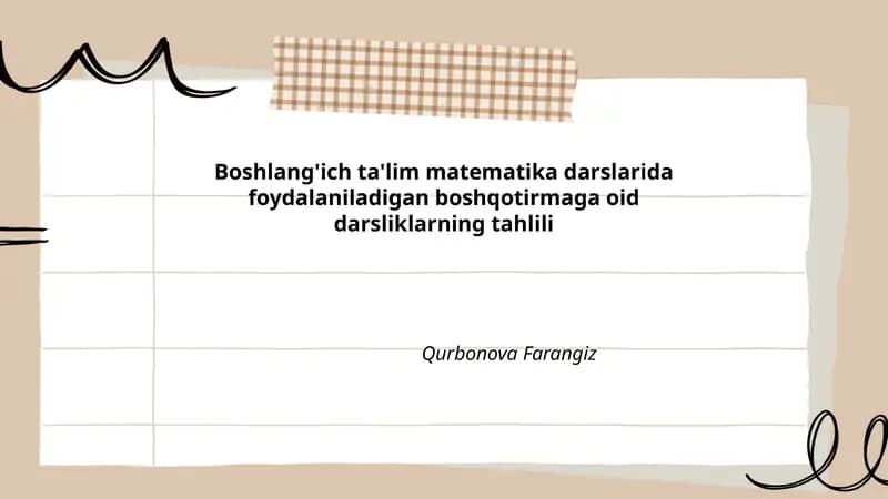 Boshqotirmaga oid darsliklarning tahlili