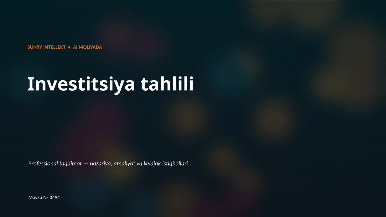 SUN'IY INTELLEKT • AI MOLIYADA