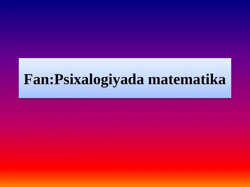 Mavzu:Musbat Sonlar ustida to`rt amalga doir misollar.Kasr Haqida tushunchasi  va ullarning ustida amallar