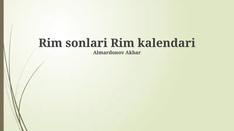 Rim sonlari Rim kalendari