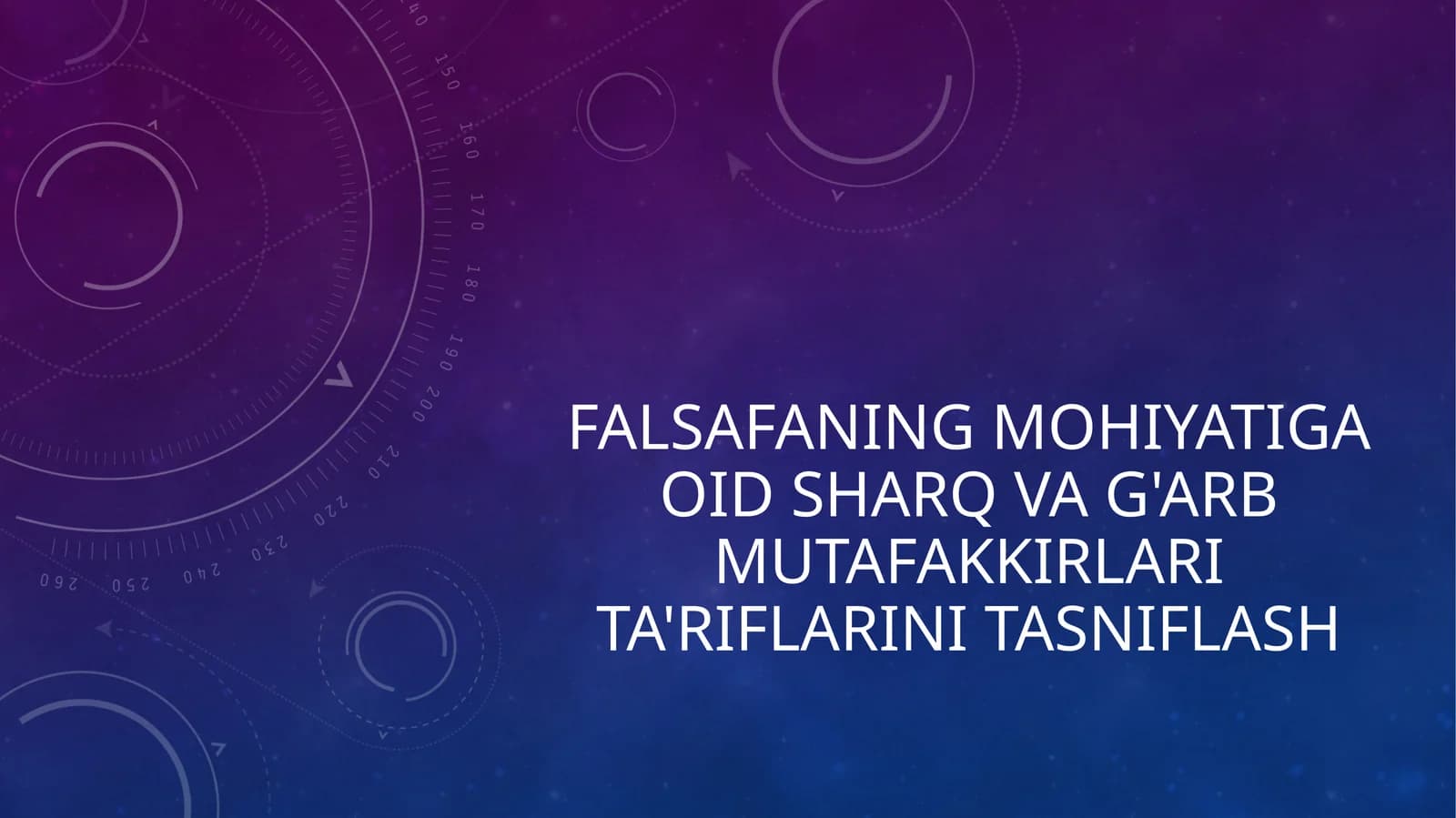 Falsafaning mohiyatiga oid Sharq va G'arb mutafakkirlari ta'riflarini tasniflash