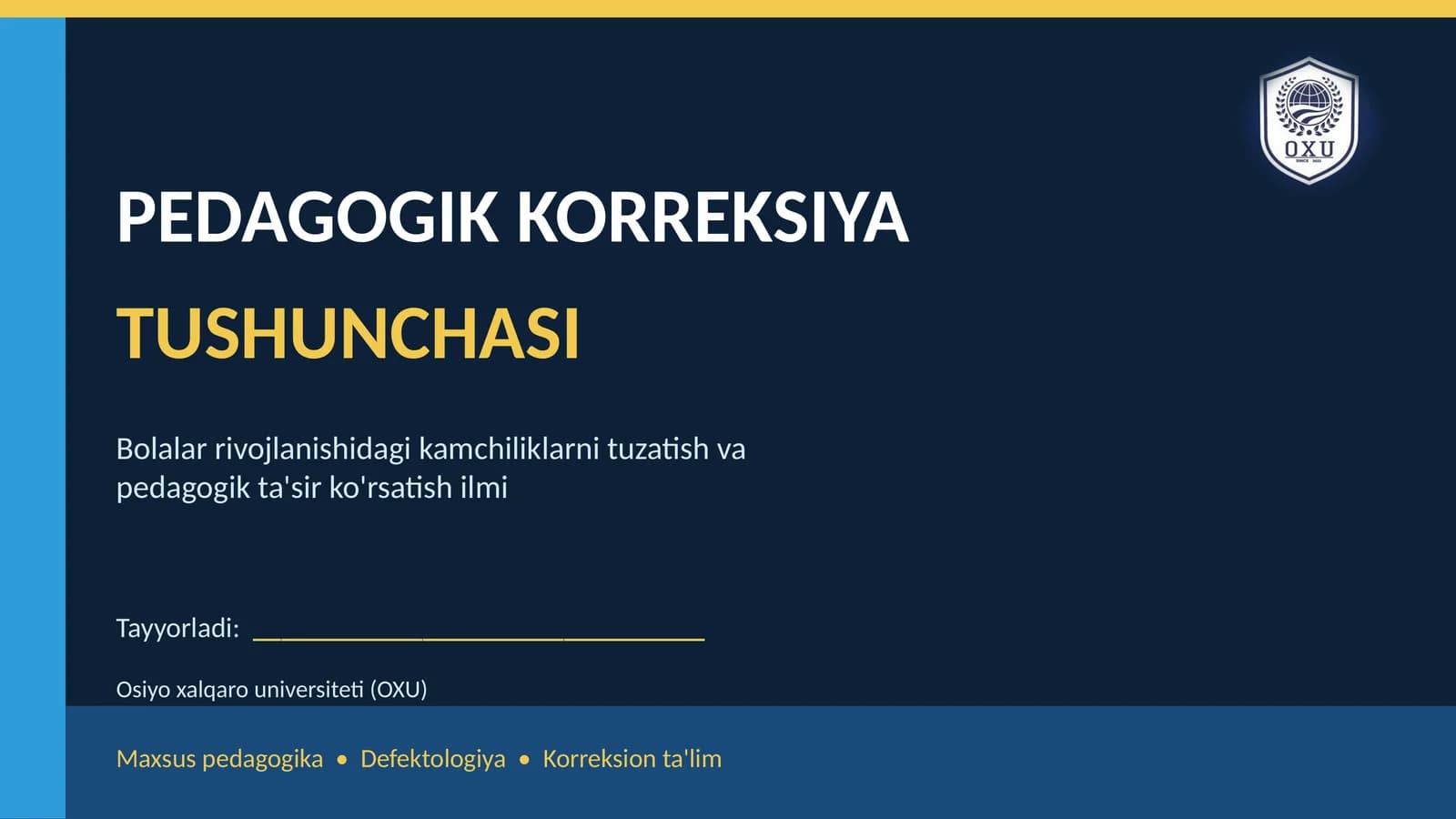PEDAGOGIK KORREKSIYA TUSHUNCHASI