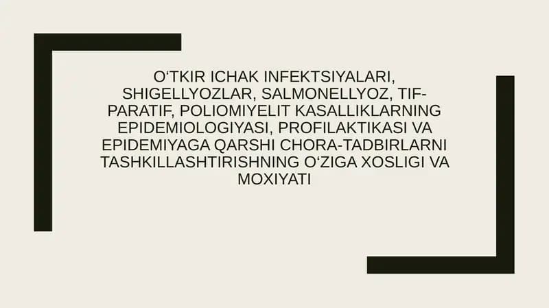 O‘tkir ichak infektsiyalari