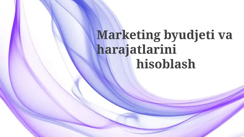 Marketing byudjetivaharajatlarinihisoblash