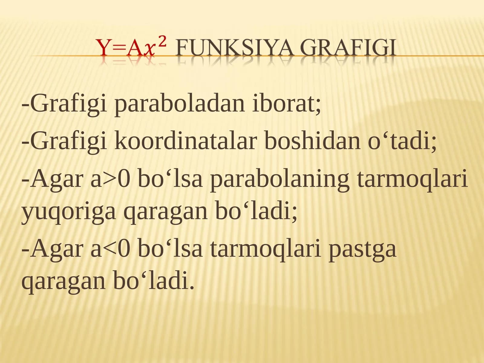 Grafiklar va Parabola