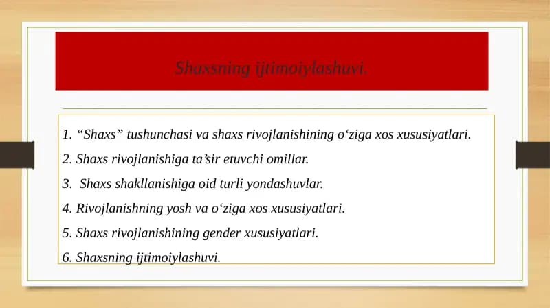 Shaxsning ijtimoiylashuvi