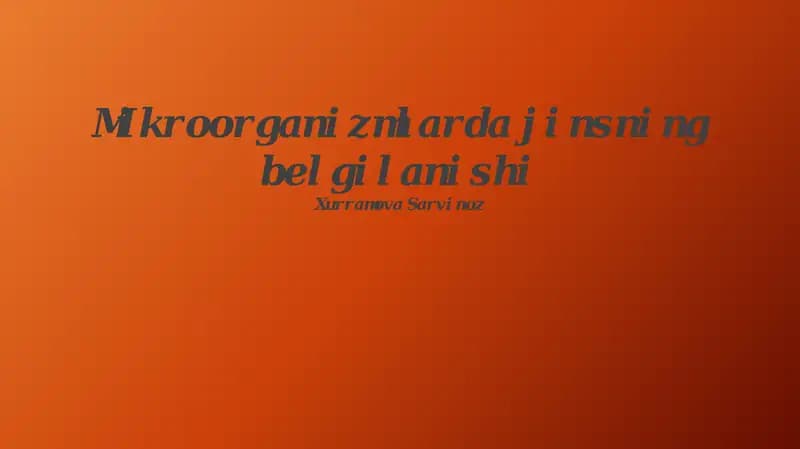 Mikroorganizmlarni Identifikatsiyasi uchun zamonaviy texnologiyalar