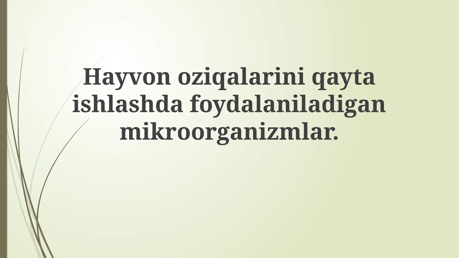 Hayvonoziqalariniqaytaishlashdafoydalaniladiganmikroorganizmlar