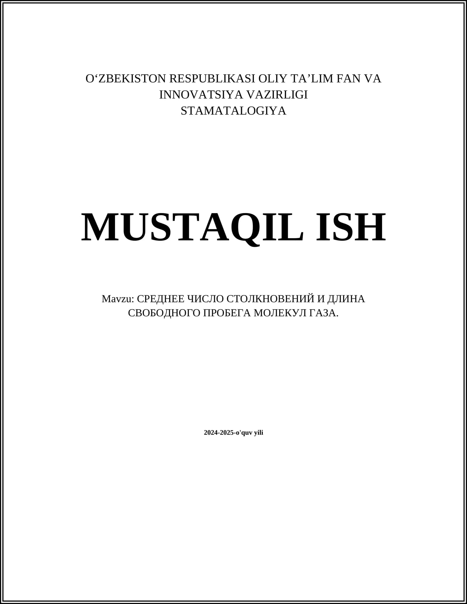 Molekulalararo To'qnashuvlar