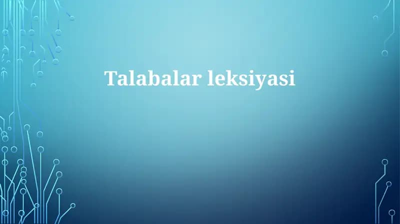Talabalarleksiyasi