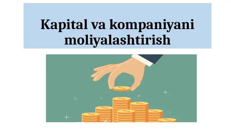 Kapitalvakompaniya moliyalashtirish
