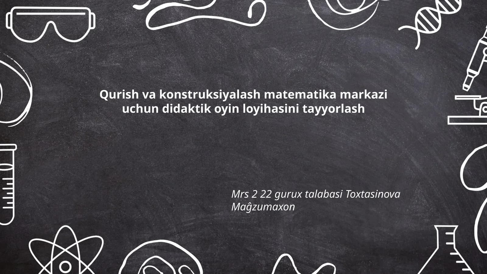 Qurish va konstruksiyalash matematika markazi uchun didaktik oyin loyihasini tayyorlash