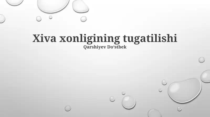 Xiva xonligining tugatilishi