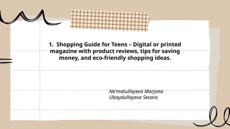 Shopping Guide for Teens