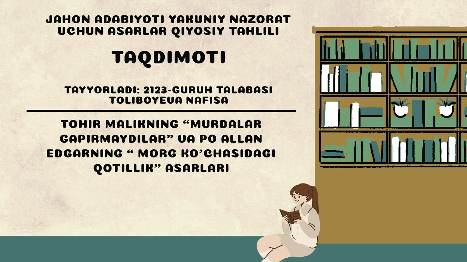 MURDALAR GAPIRMAYDILAR VA MORG KO’CHASIDAGI QOTILLIK