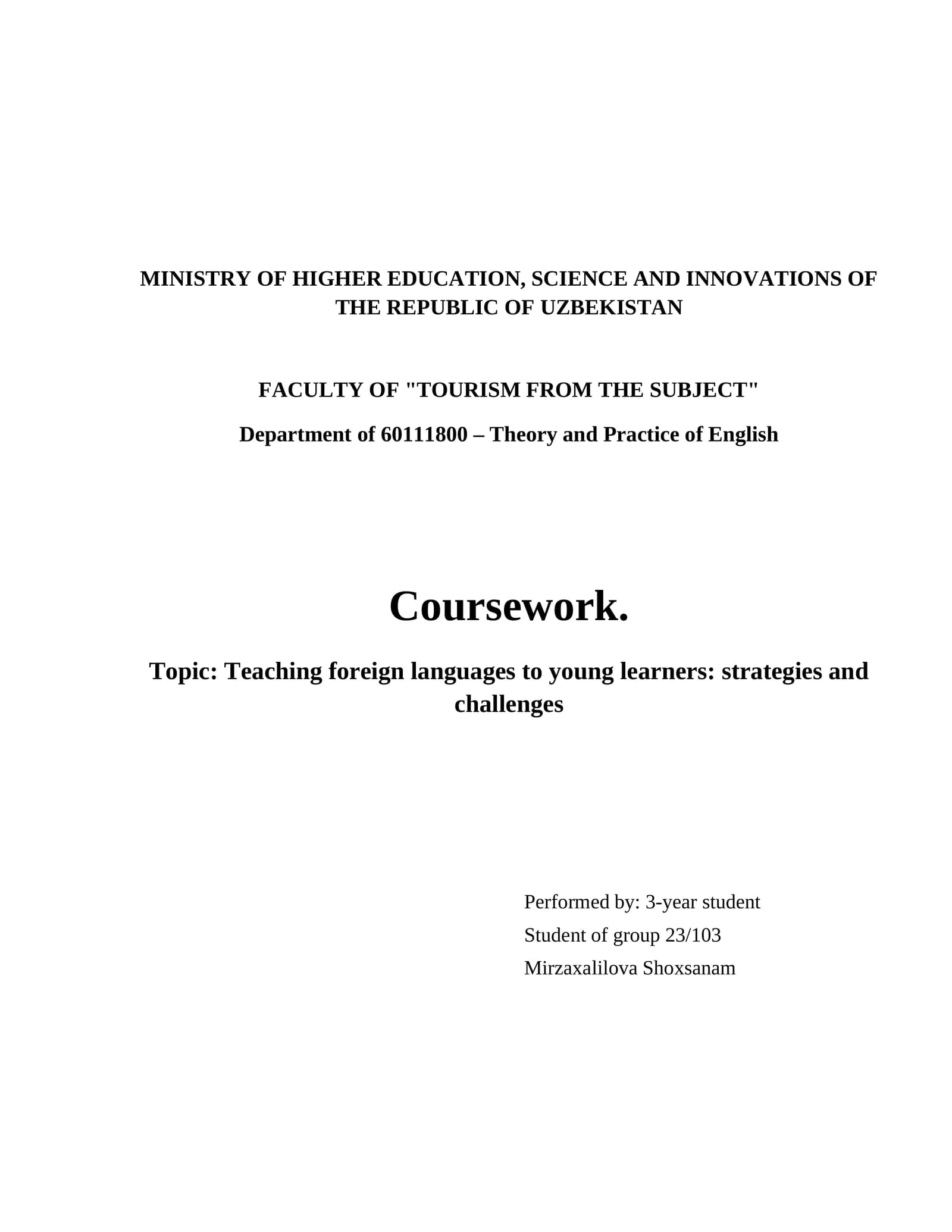 Teaching foreign languages to young learners: strategies and challenges