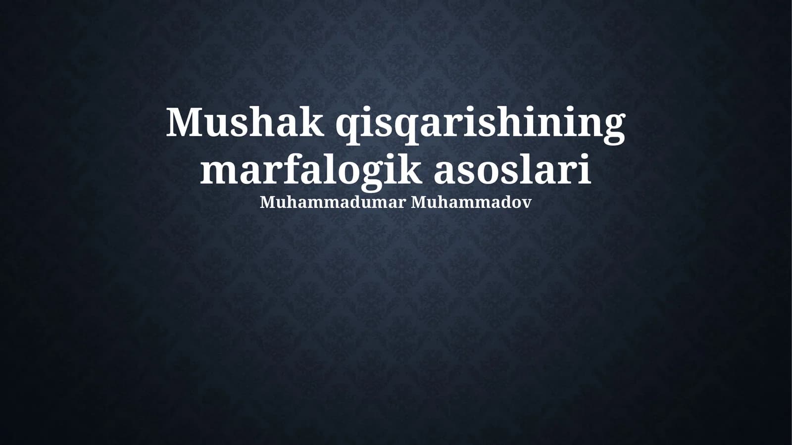 Mushak qisqarishining marfalogik asoslari