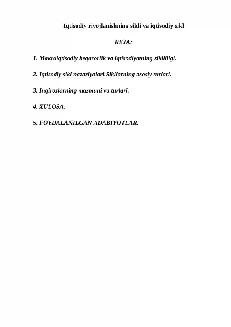 Iqtisodiy sikl