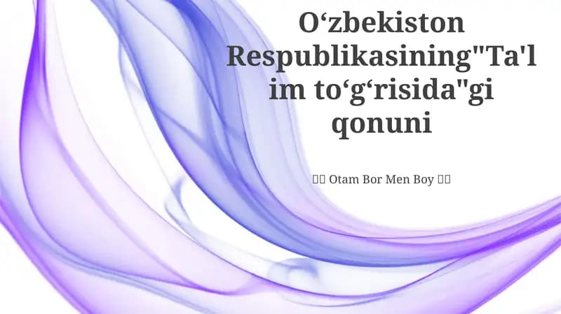 Ta'limning Asosiy Printsiplari