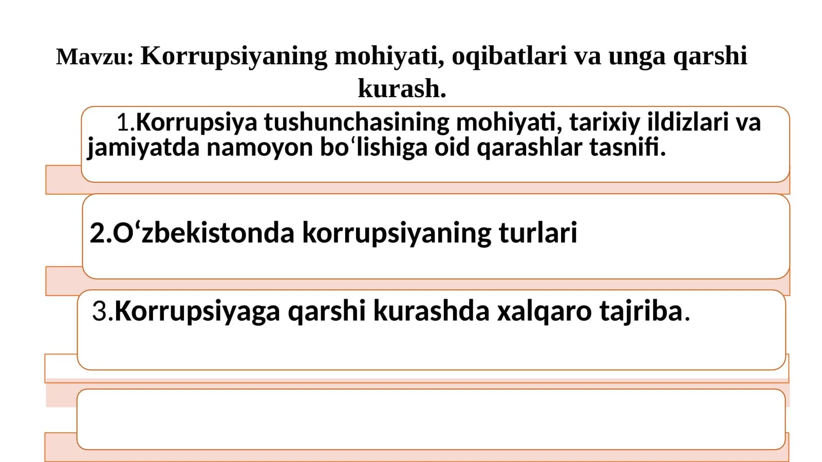 Korrupsiyaning mohiyati, oqibatlari va unga qarshi kurash.mexanizmlari