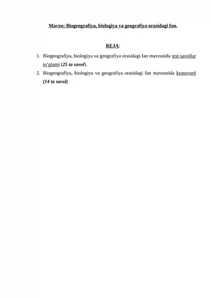 Biogeografiya, biologiya va geografiya orasidagi fan