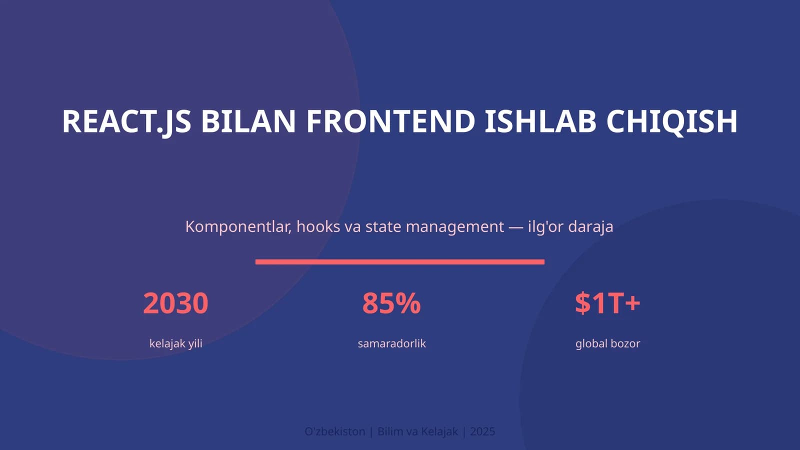 REACT.JS BILAN FRONTEND ISHLAB CHIQISH