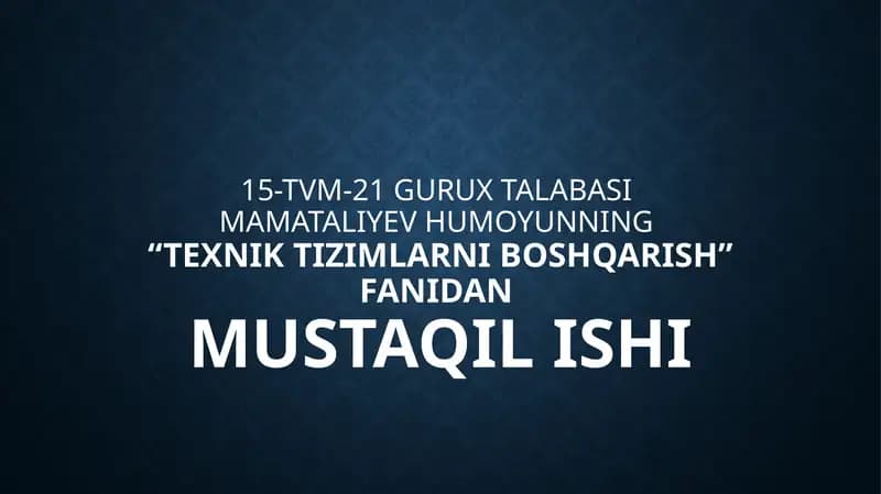 Texnik Xizmat Ko'rsatish (TXK-1,TXK-2) Mintaqalarini Tashkiliy Tarkibi, Ishlarini Tashkil Etish, Qo'llaniladigan Jixozlar