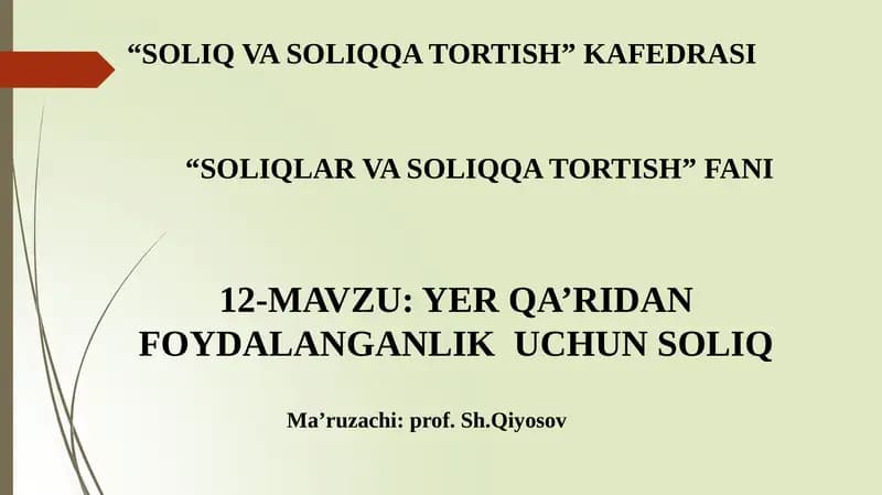 SOLIQLAR VA SOLIQQA TORTISH