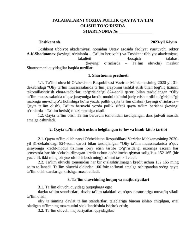 Qayta Ta’lim Olish