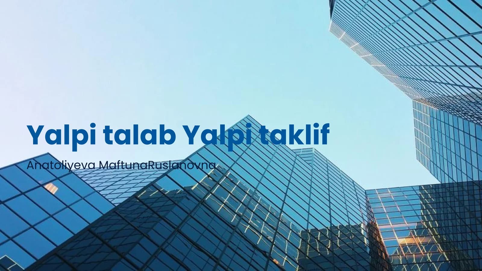 Yalpi Talab Yalpi Taklif