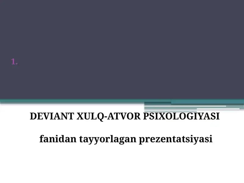 AUTOAGRESSIV XULQ-ATVOR PSIXOLOGIYASI