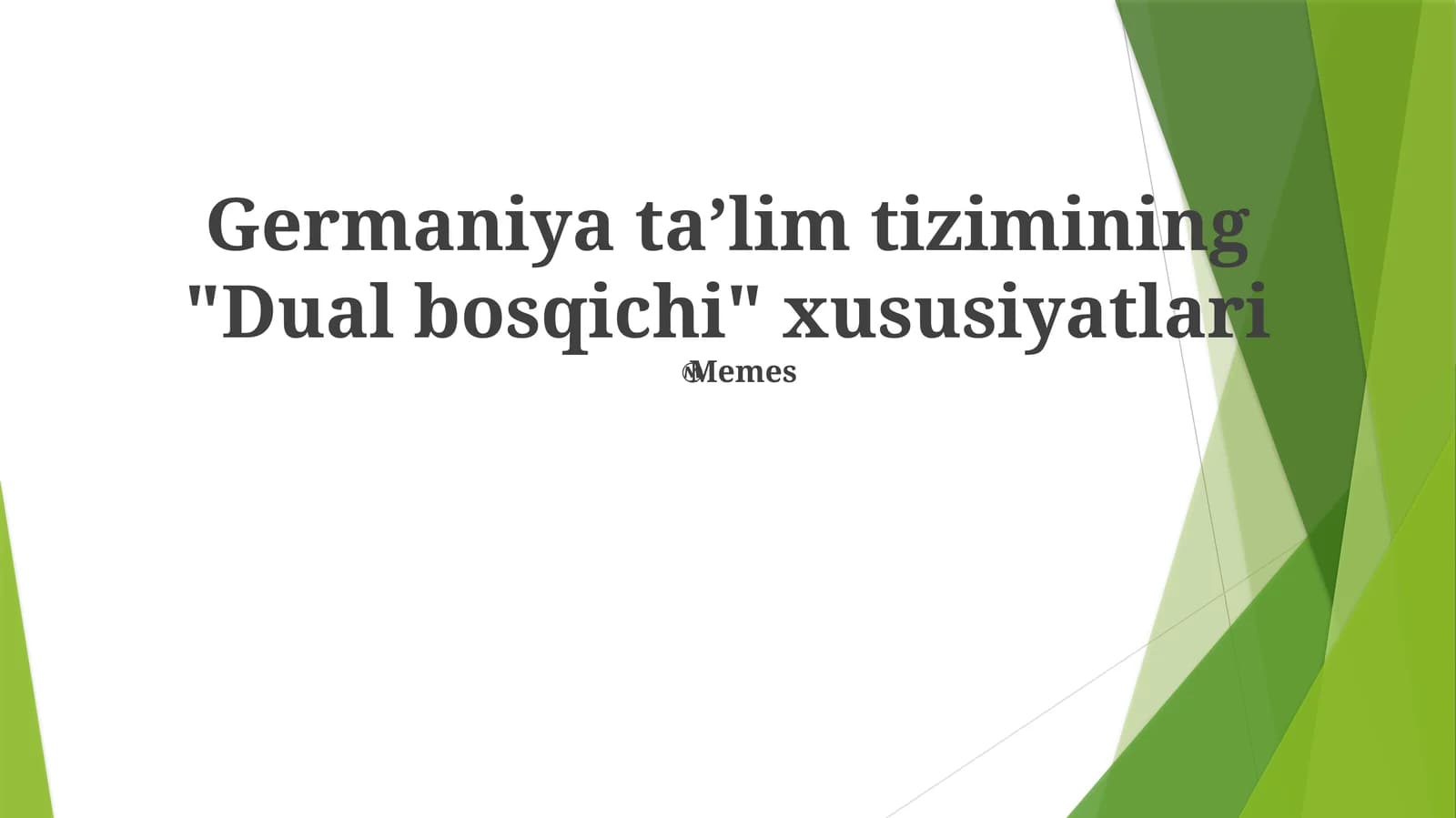 Germaniya taʼlim tizimining "Dual bosqichi" xususiyatlari