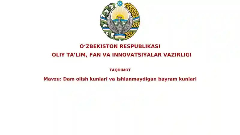 Damolishkunlarivaishlanmaydiganbayramkunlari