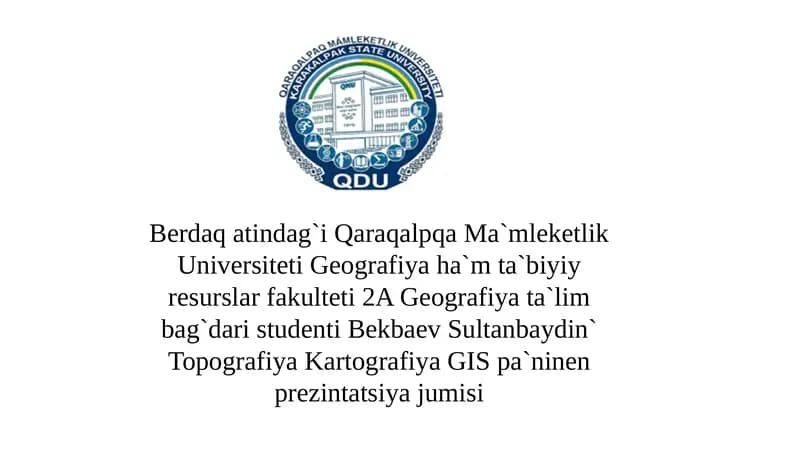 Topografiya Kartografiya GIS