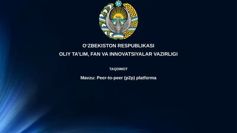 Peer-to-peer (p2p)platforma
