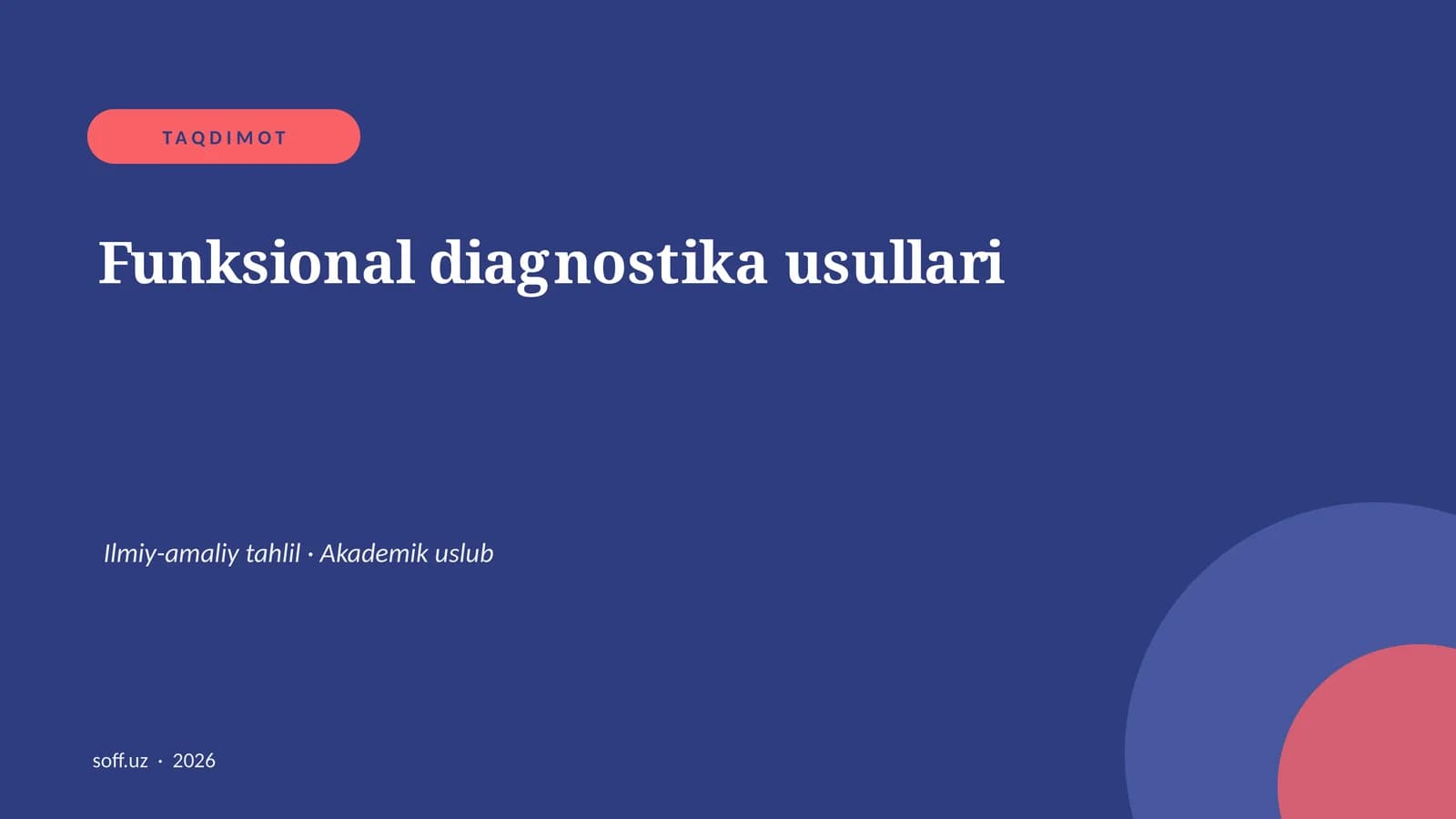 Funktsional diagnostika usullari