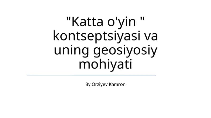 Buyuk O'yin Merosi