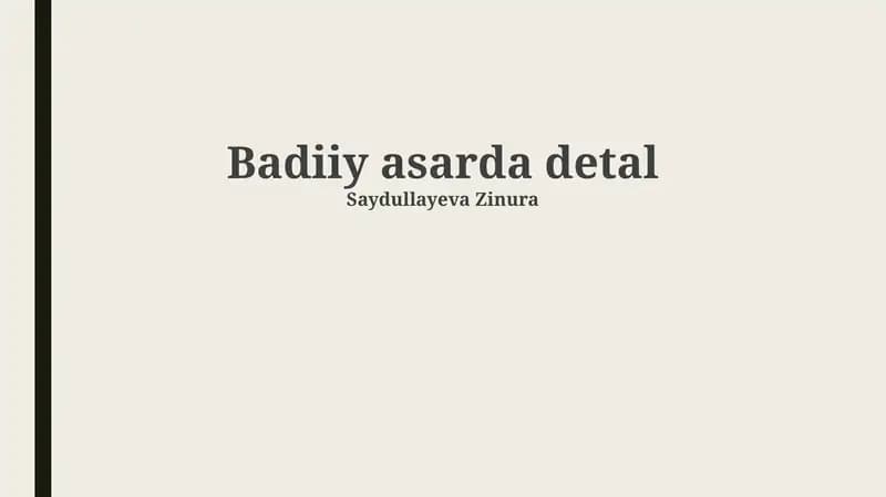 Badiiy asarda detal